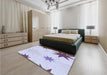 Patterned Lavender Blue Rug in a Bedroom, pat3462blu