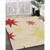 Patterned Golden Blonde Gold Rug, pat3462brn