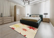 Patterned Golden Blonde Gold Rug in a Bedroom, pat3462brn