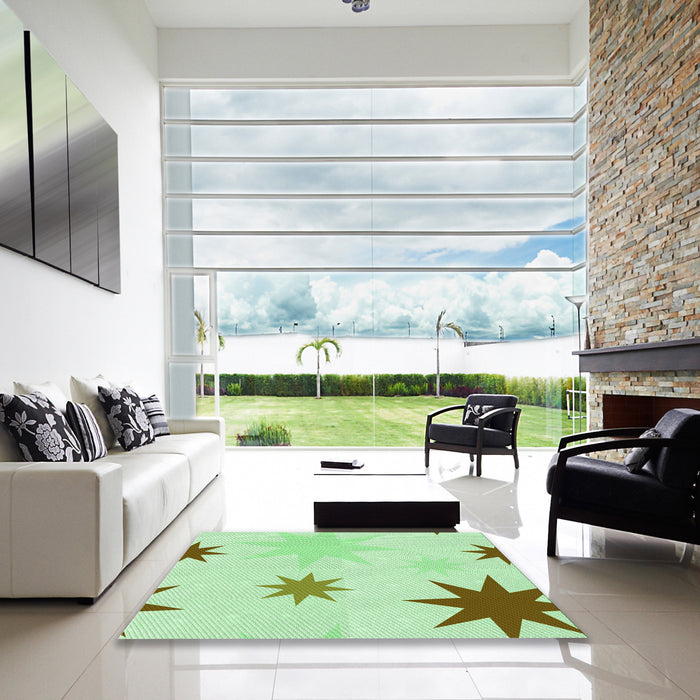 Machine Washable Transitional Mint Green Rug in a Kitchen, wshpat3462grn