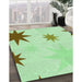 Machine Washable Transitional Mint Green Rug in a Family Room, wshpat3462grn