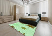 Patterned Mint Green Rug in a Bedroom, pat3462grn