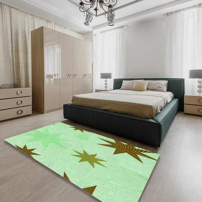 Patterned Mint Green Rug in a Bedroom, pat3462grn