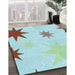 Machine Washable Transitional Light Aquamarine Green Rug in a Family Room, wshpat3462lblu