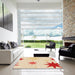 Square Patterned Orange Rug in a Living Room, pat3462org