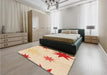 Patterned Orange Rug in a Bedroom, pat3462org