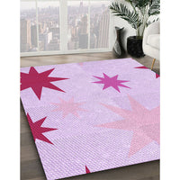 Patterned Deep Mauve Purple Rug, pat3462pur