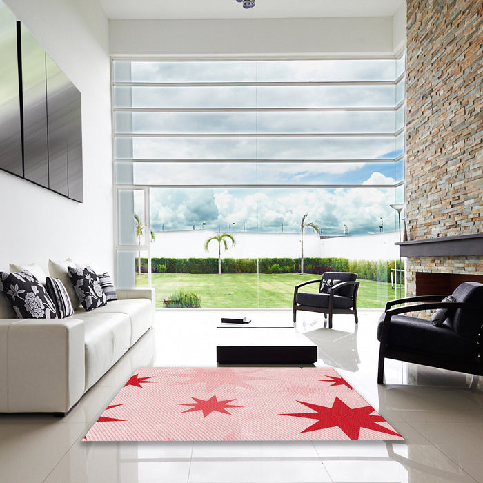Machine Washable Transitional Light Rose Pink Rug in a Kitchen, wshpat3462rd