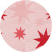 Square Patterned Light Rose Pink Rug, pat3462rd