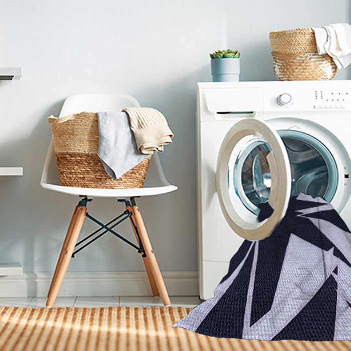 Machine Washable Transitional Night Blue Rug in a Washing Machine, wshpat3463blu