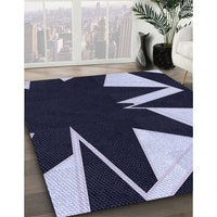 Patterned Night Blue Rug, pat3463blu