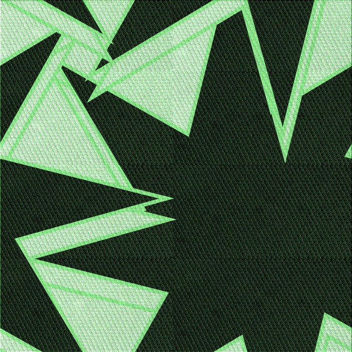 Round Patterned Black Rug, pat3463grn