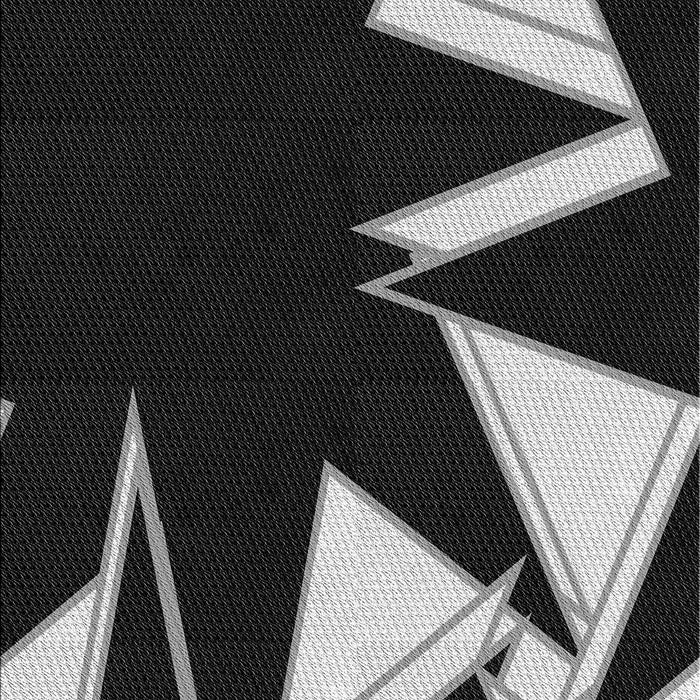 Patterned Black Rug, pat3463gry