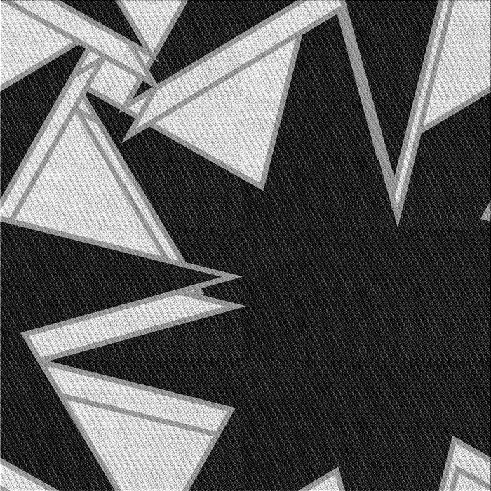 Round Patterned Black Rug, pat3463gry