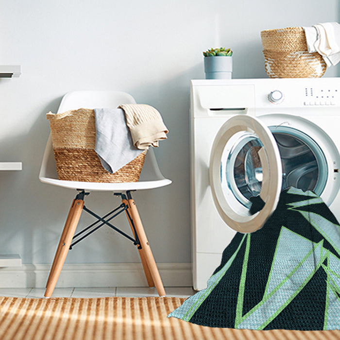 Machine Washable Transitional Deep Teal Green Rug in a Washing Machine, wshpat3463lblu