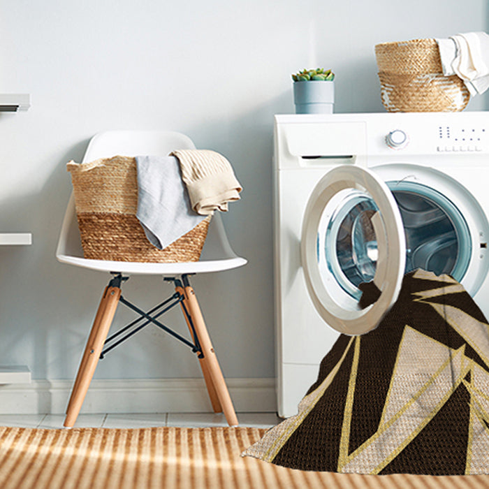 Machine Washable Transitional Peru Brown Rug in a Washing Machine, wshpat3463org