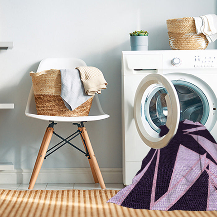 Machine Washable Transitional Deep Purple Rug in a Washing Machine, wshpat3463pur