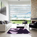 Square Patterned Deep Purple Rug in a Living Room, pat3463pur