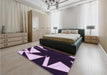 Patterned Deep Purple Rug in a Bedroom, pat3463pur