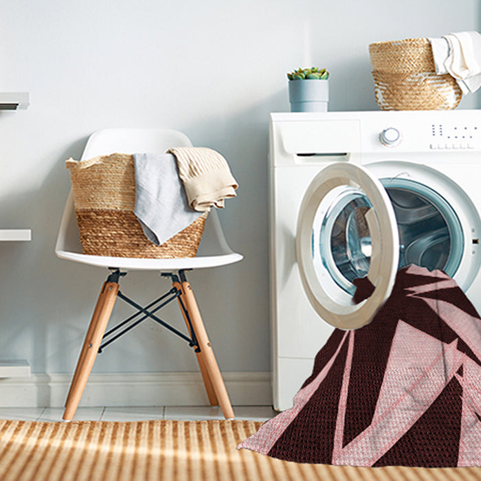 Machine Washable Transitional Chocolate Brown Rug in a Washing Machine, wshpat3463rd