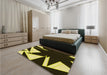 Patterned Midnight Gray Rug in a Bedroom, pat3463yw