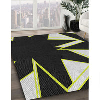 Patterned Black Novelty Rug, pat3463