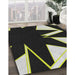 Patterned Black Novelty Rug in Family Room, pat3463