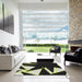 Square Machine Washable Transitional Black Rug in a Living Room, wshpat3463