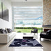 Machine Washable Transitional Black Rug in a Kitchen, wshpat3464blu