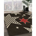 Patterned Midnight Gray Rug in Family Room, pat3464brn