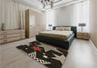 Patterned Midnight Gray Rug in a Bedroom, pat3464brn