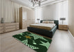 Patterned Green Rug in a Bedroom, pat3464grn