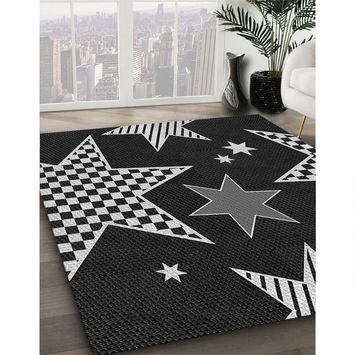 Patterned Gray Rug in Family Room, pat3464gry