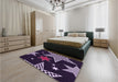 Patterned Deep Purple Rug in a Bedroom, pat3464pur