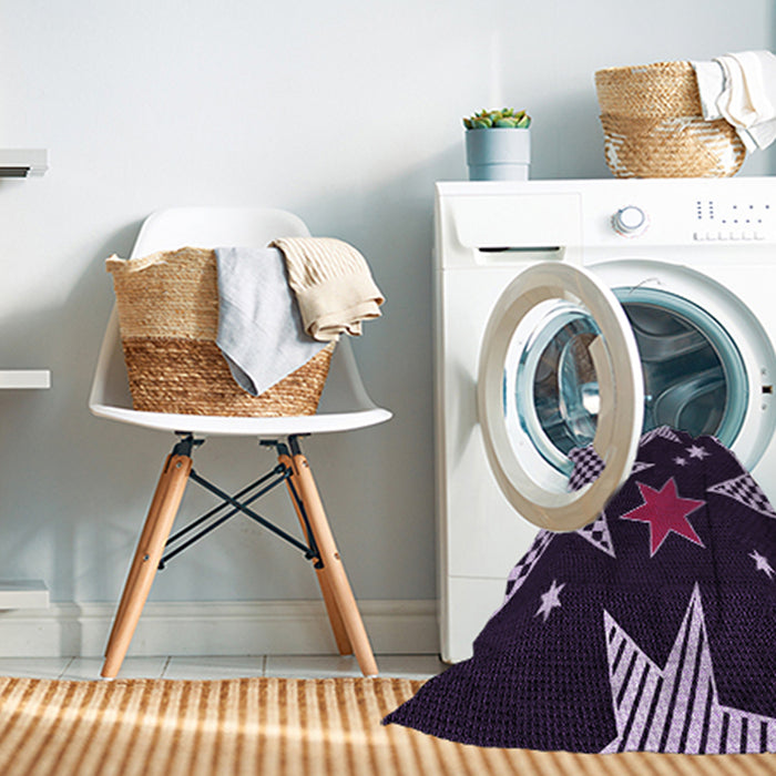 Machine Washable Transitional Deep Purple Rug in a Washing Machine, wshpat3464pur