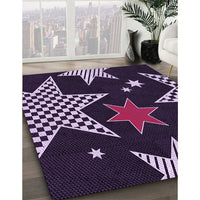 Patterned Deep Purple Rug, pat3464pur