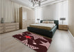 Patterned Chocolate Brown Rug in a Bedroom, pat3464rd