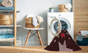 Machine Washable Transitional Chocolate Brown Rug in a Washing Machine, wshpat3464rd