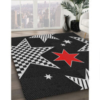 Patterned Black Novelty Rug, pat3464