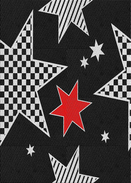 Patterned Black Novelty Rug, pat3464
