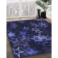 Patterned Deep Periwinkle Purple Rug, pat3465blu