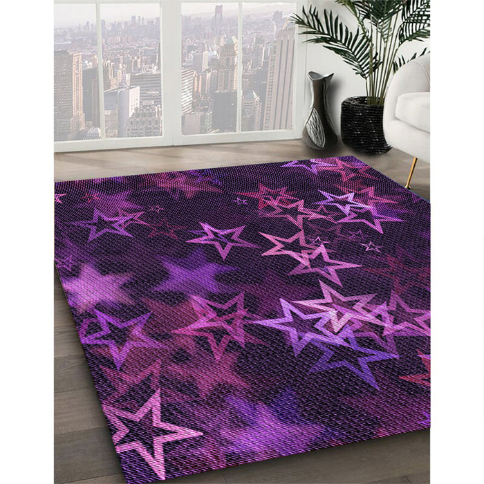 Machine Washable Transitional Dark Purple Rug in a Family Room, wshpat3465pur