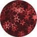 Square Patterned Maroon Red Rug, pat3465rd
