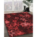 Patterned Maroon Red Rug in Family Room, pat3465rd