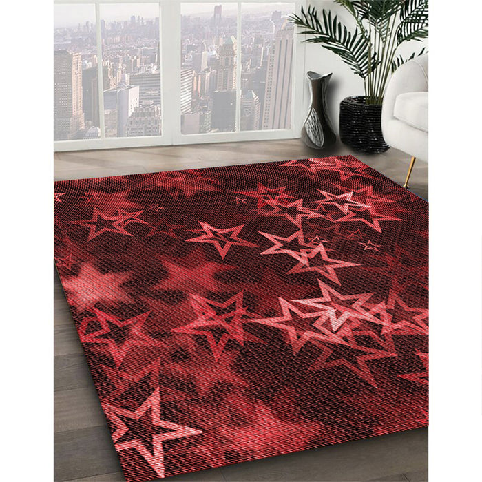 Machine Washable Transitional Maroon Red Rug in a Family Room, wshpat3465rd
