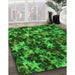 Machine Washable Transitional Deep Emerald Green Rug in a Family Room, wshpat3466grn