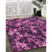 Machine Washable Transitional Neon Pink Rug in a Family Room, wshpat3466pur