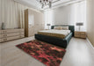 Patterned Sienna Brown Rug in a Bedroom, pat3467brn