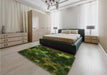 Patterned Midnight Gray Rug in a Bedroom, pat3467grn