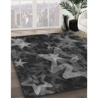 Patterned Charcoal Black Rug, pat3467gry